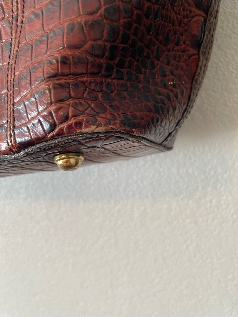 Brahmin Large Pecan Croc-Embossed Leather Tote - Picture 3 of 5